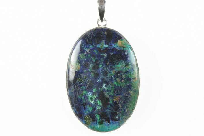 Vibrant Malachite and Azurite Pendant - Sterling Silver #244002